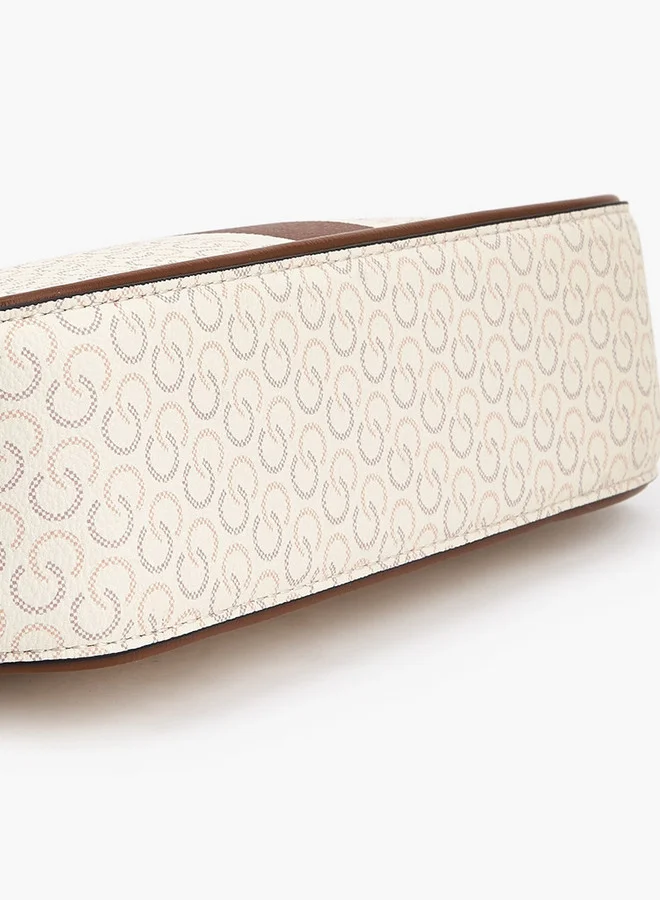 سيليست Monogram Print Shoulder Bag With Zip Closure
